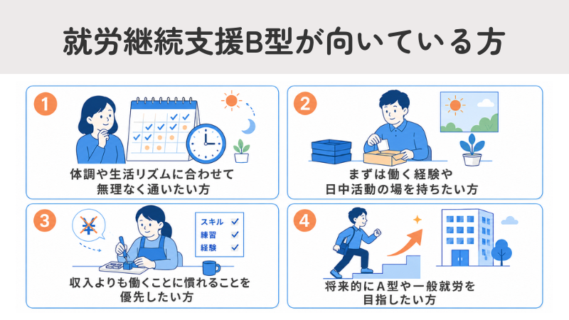 就労継続支援B型が向いている方の特徴