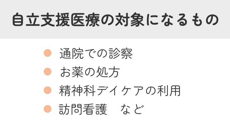自立支援医療が適用される具体的なサービス内容一覧