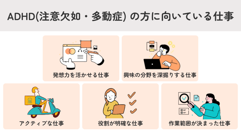 ADHD(注意欠如・多動症) の方に向いている仕事・適職とは？