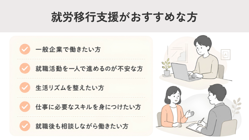 就労移行支援がおすすめな方