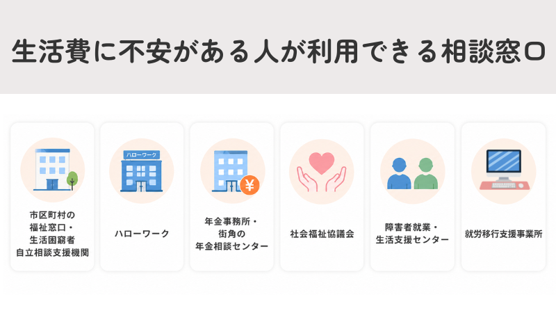 生活費に不安がある人が利用できる相談窓口
