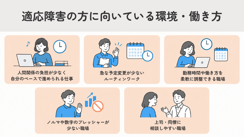 適応障害の方に向いている環境・働き方