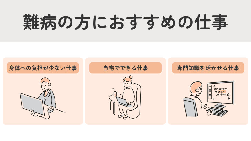 難病の方におすすめの職種・仕事内容（事務・在宅・専門職）