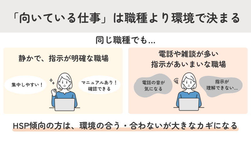 HSP傾向の方の「向いている仕事」は職種より環境で決まる
