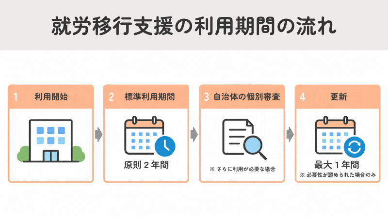 就労移行支援の利用期間の流れ